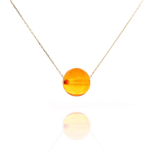 波羅的海琥珀墜飾搭金鍊仔