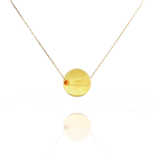 波羅的海琥珀墜飾搭金鍊仔