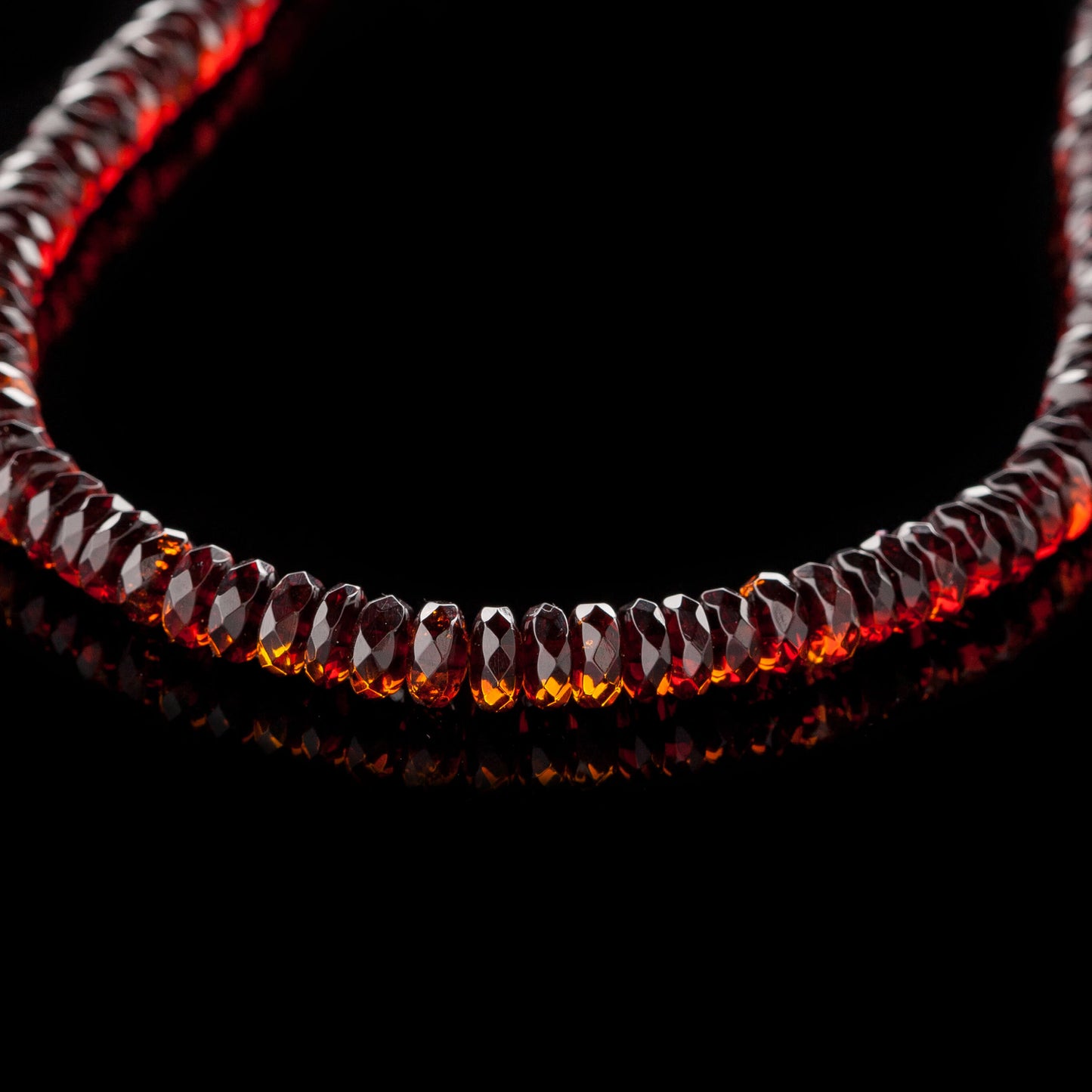 翳珀珠鍊 - 圓盤形琥珀珠