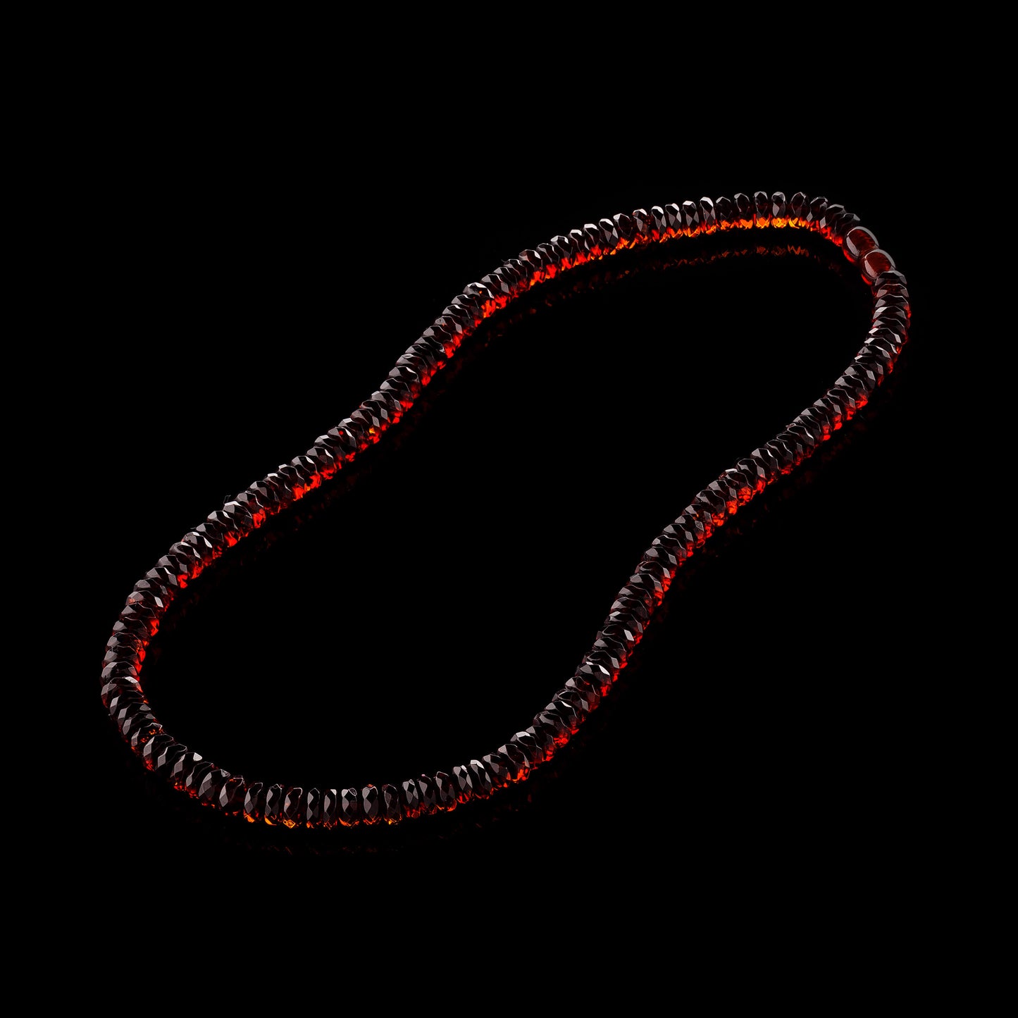 翳珀珠鍊 - 圓盤形琥珀珠