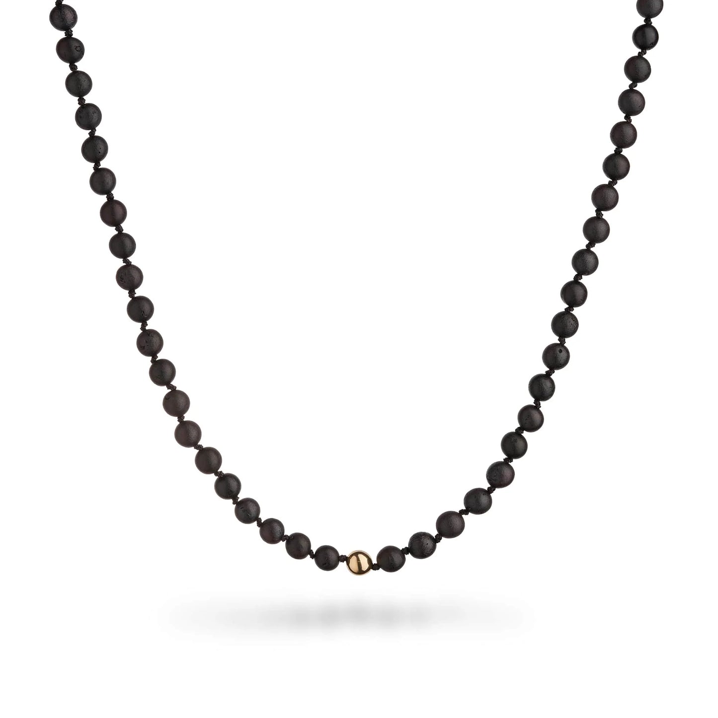 兒童用琥珀項鍊，採用AU750純金製作。